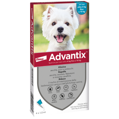Advantix spot on per cani fino a 4 kg.

